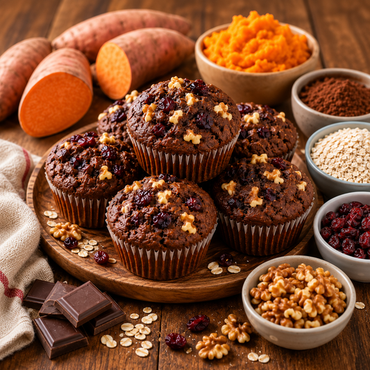 Healthy Chocolate Sweet Potato Muffins