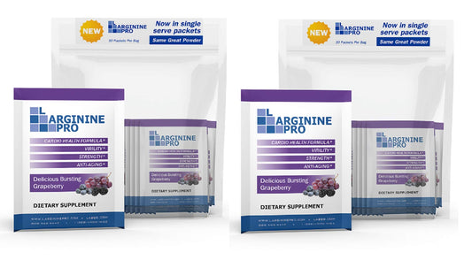 L-ARGININE PRO Supplement 60 Packets Single Serve Travel Size - 5500mg of L-arginine Plus 1100mg L-Citrulline (Grape Berry 60 Packets)