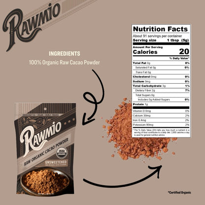 Raw Organic Cacao Powder - 16 oz