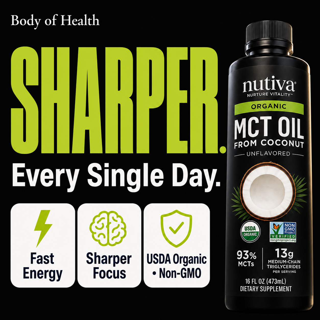 Nutiva Organic MCT Oil - Pure Energy from Coconut